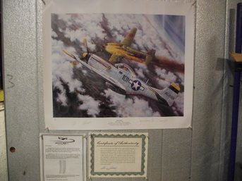 Brian Bell Aviation Art Signed By Artist And Major James B. Tapp