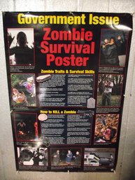 Vintage Government Issue Zombie Survival Poster