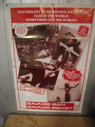 Vintage Savage Man Savage Beast Movie Poster - RARE