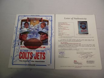 Vintage 10/27/89 Baltimore Colts VS. NY Jets Super Bowl III Reunion Autographed Program