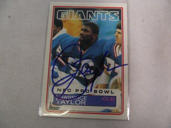 1983 Topps Lawrence Taylor Card Autographed