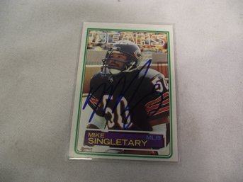 1983 Topps Mike Singletary Card Autographed