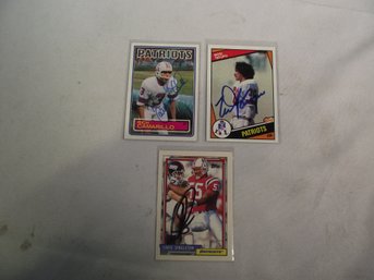 Lot Of Three (3) Topps Patriots Cards Autographed