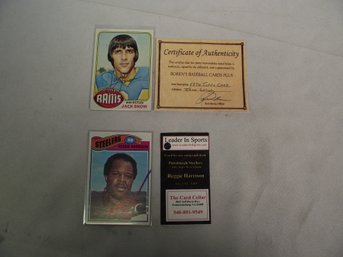 Lot Of Two (2) Topps Football Card Autographed With Certs
