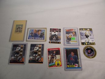 Lot Of Eight (8) Hockey Cards And Other Items