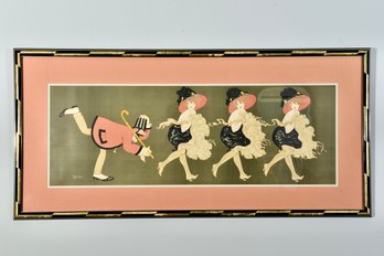 Framed Edouard Bernard (1879-1950) 'Chorus Girls II' Depicting Can Can Girls