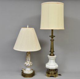 Ceramic And Brass Table Lamp And Porcelain And Metal Gilt Design Table Lamp
