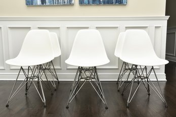 Set Of Six Herman Miller Eames Molded Plastic Side Chairs With COA