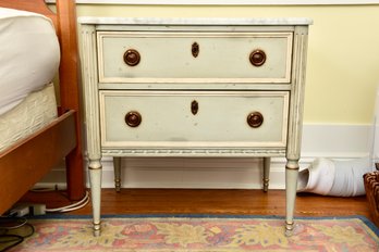 Frontgate Etienne Marble Top Nightstand With Hidden Drawer (RETAIL $1,439)