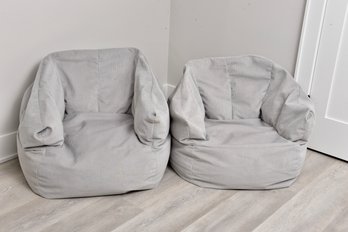 Pair Of Room Essentials Corduroy Bean Bag Chairs