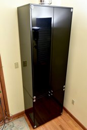 Design Furniture Center Black Two Piece Italian Lacquered Cabinet