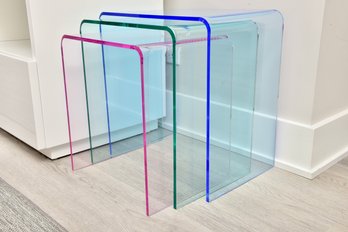 CB2 Three Piece Peekaboo Colored Acrylic Nesting Table Set (2 Of 2)
