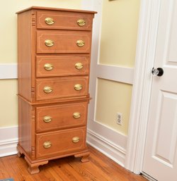 Hand Made By Ira H. Lesher & Son Natural Cherry Wood Six Drawer Lingerie Chest