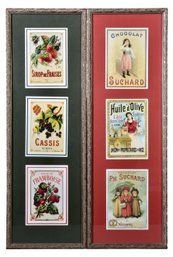 Pair Of French Crate  Labels Framed Art