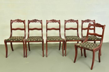 Set Of Six Lewisburg Chair And Furniture Company Carved Wood Side Chairs