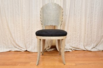 Shagreen Chair With Scalloped Edge Back