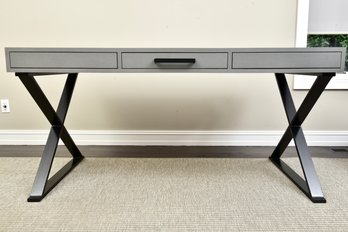 Custom Double X Desk With X Frame Iron Base (RETAIL $2,990)