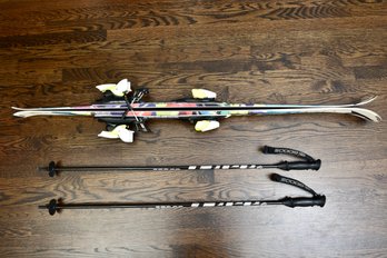 Pair Of Affinity Air Atomic Skis And Pair Of Goode Ski Polls