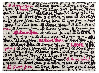 Signed Peter Horjus Canvas Art Print 'I Love You'