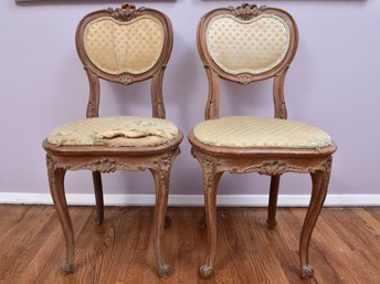 Pair Of Antique French Walnut Chairs