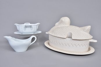 Vintage Whittier Pottery Turkey Soup Tureen With Underplate And More