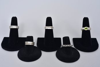 Eight Sterling Silver Rings (Size 6)