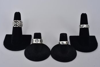 Four Sterling Silver Rings (Size 6 1/2)
