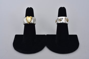 Two Sterling Silver Rings (Size 6 3/4)