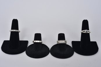 Four Sterling Silver Rings (Size 6 1/4)