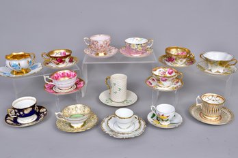 Collection Of  Assorted Tea Cups And Saucers - Belleek, Tuscan, Coalport, Royal Chelsea, Haviland And More