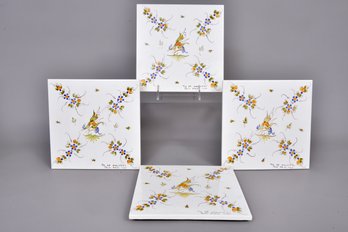 Set Of Four Cerabam Chateauroux French Tiles Converted Into Trivets