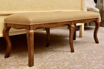 French Provincial Style Upholstered Wood Framed Bench