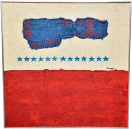 Signed Sloan Oil On Canvas Abstract Star Painting