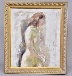 Unsigned Canvas Painting Depicting A Nude Woman