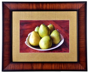 Framed Photograph Depicting A Bowl Of Pears