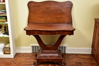 Antique American Empire Mahogany Convertible Flip Top Game Table