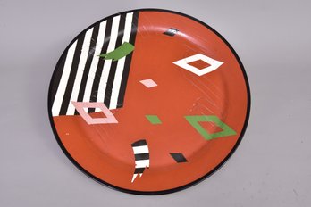 Signed Dan Bleier Large Abstract Design Pottery Art Plate