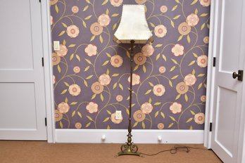 Decorative Brass Floor Lamp With Clam Shell Feet