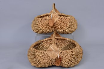 Pair Of Signed Hand Made Nantucket Baskets