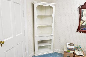 Country Plank Wood Corner Cupboard