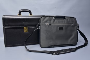 Marc Cross Leather Briefcase And Tumi Arrive Hamilton Sim Leather Briefcase