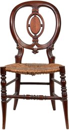 Antique Boss Tweed William Magear Chair With Rush Seat