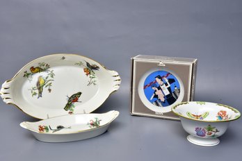 Herend Bowl, Philippe Desboulieres Plates, Pillivuyt French Dishes