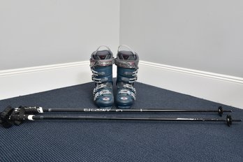 Nordica Olympia Beast 10 Ski Boots And Scott Series 4 Ski Poles
