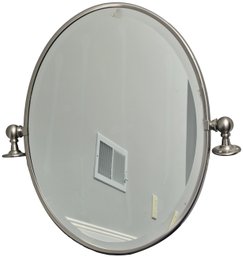 Brushed Chrome Beveled Edge Pivoting Wall Mirror