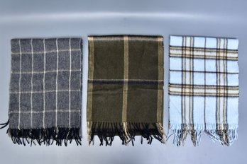 Three Cashmere Scarves By Joseph & Lyman And Black Brown
