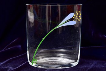 Signed AN. AL Hand Painted Crystal Vase