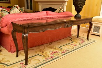 French Custom Double Sided Walnut Sofa Table