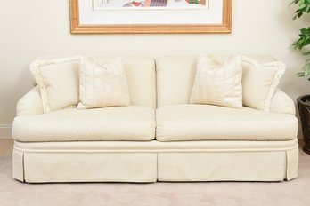 Custom Christopher Double Cushion Sofa By David L. James Interiors With Four Throw Pillows (1 Of 2)