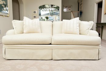 Custom Christopher Double Cushion Sofa By David L. James Interiors With Four Throw Pillows (2 Of 2)